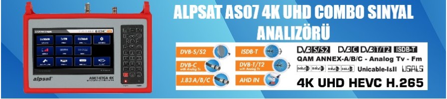 Alpsat Satfinder 7 AS07STCA-4K DVB S-S2 / T-T2 / C / J.83B / ISDB-T COMBO Sinyal Analizörü