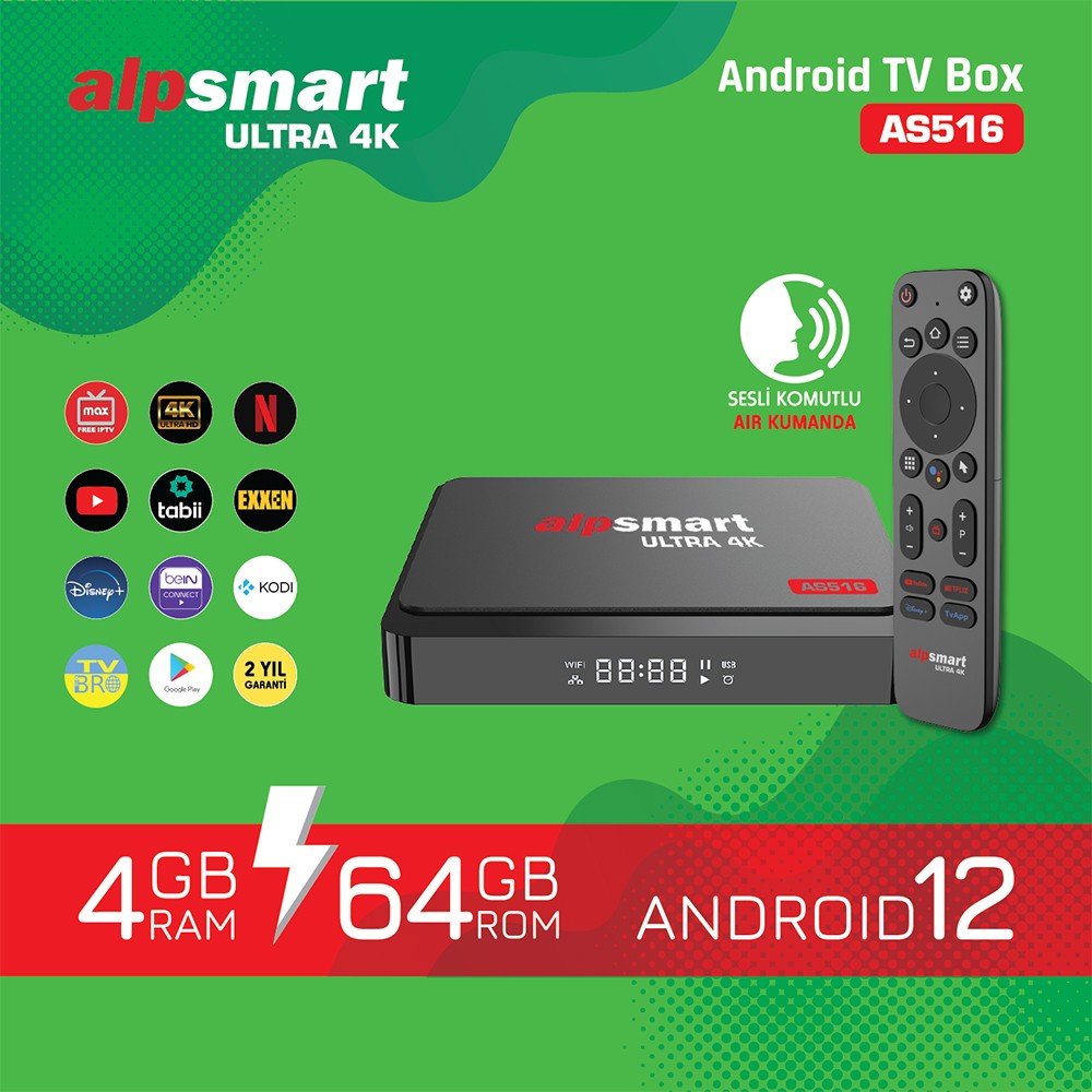 Android Tv Box - ALPSMART ANDROID TV BOX | AS-516 4 GB RAM 64 GB